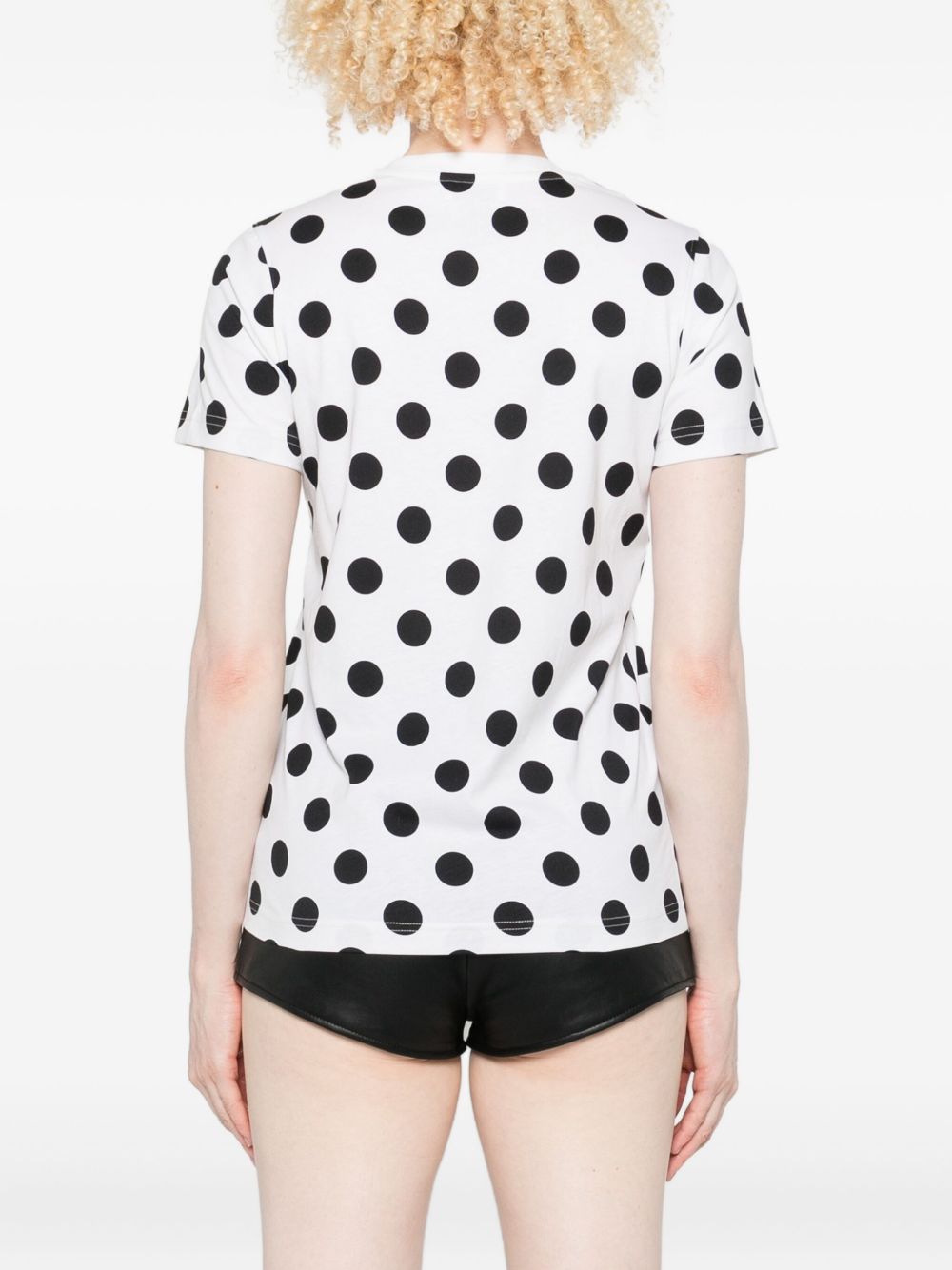 T-shirt con stampa a pois teddy bear in bianco Moschino - donna 
