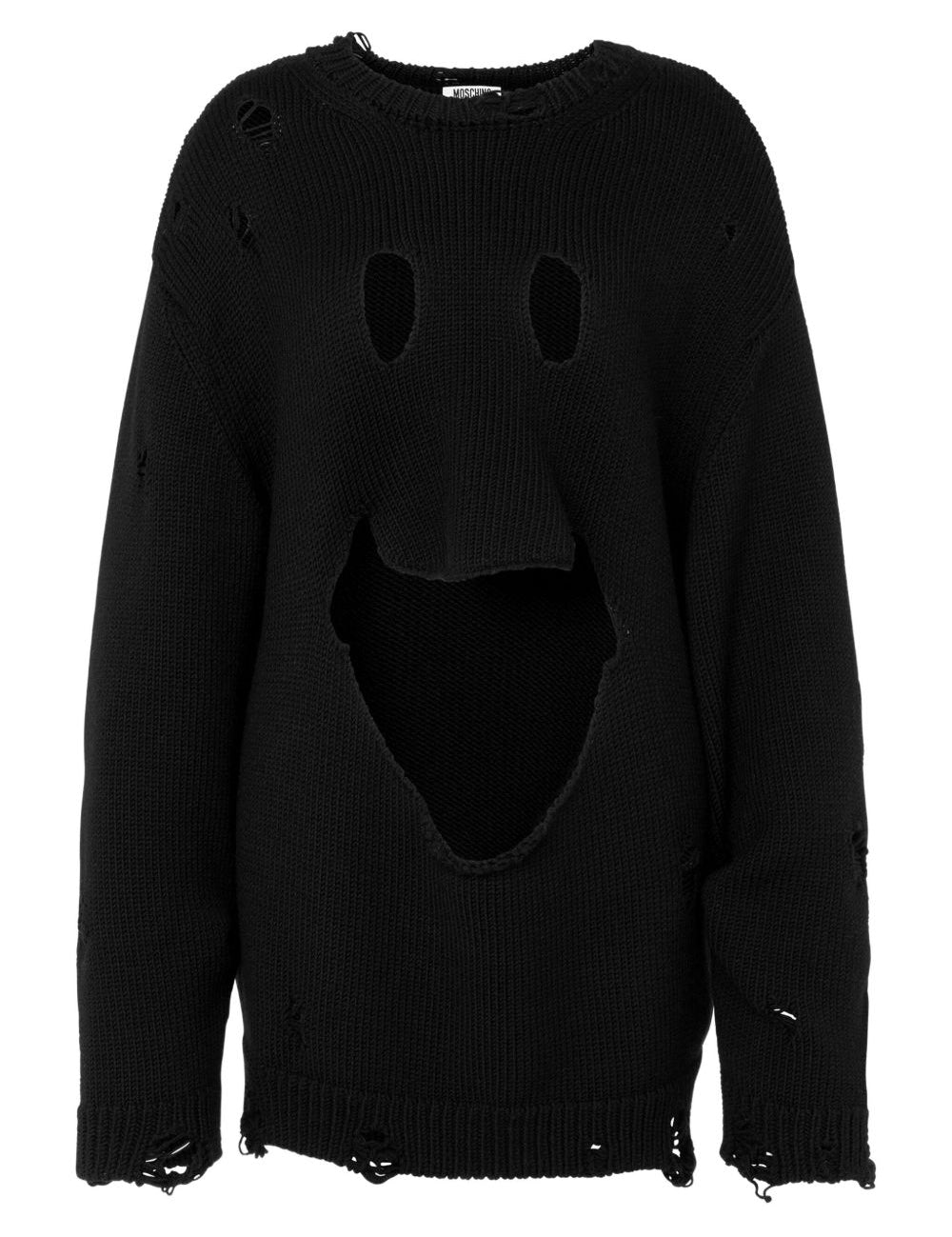 Maglione con effetto vissuto in nero Moschino - donna 