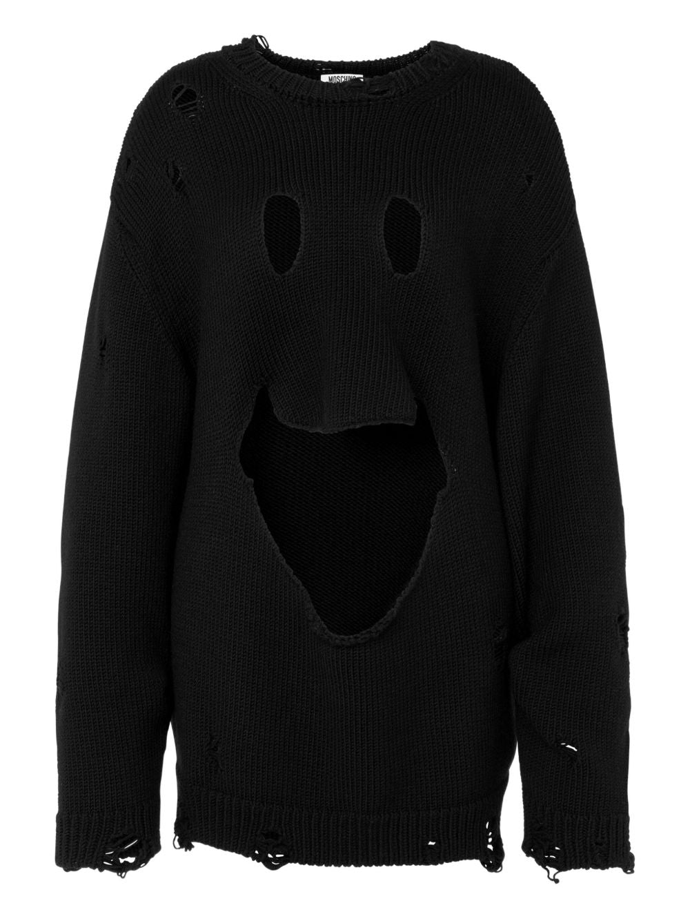 Maglione con effetto vissuto in nero Moschino - donna 