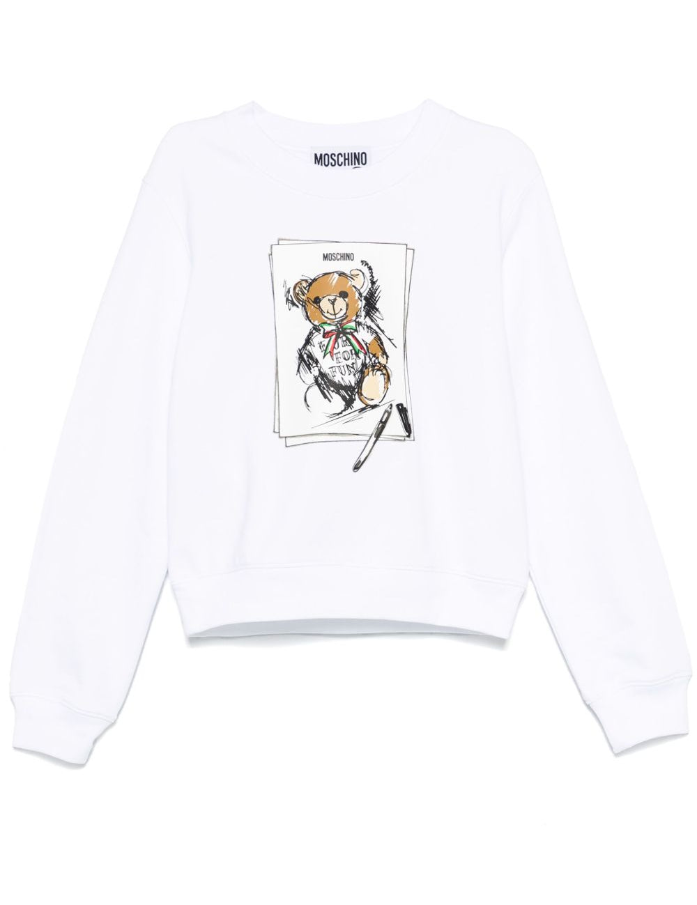 Felpa con stampa grafica in bianco Moschino - donna 