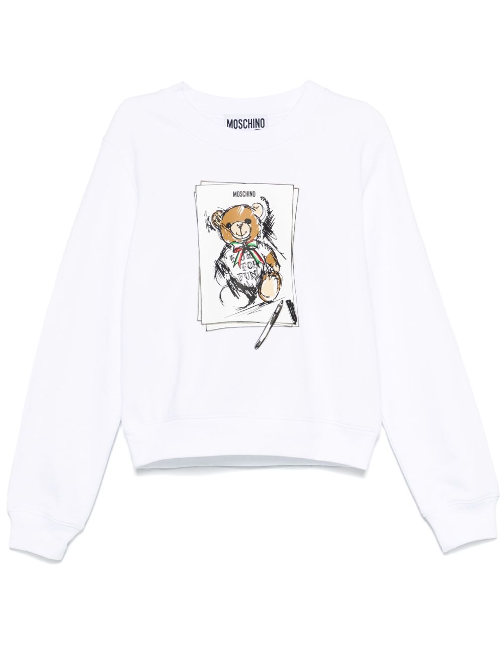Felpa con stampa grafica in bianco Moschino - donna 