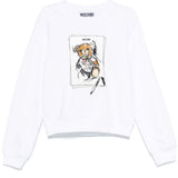 Felpa con stampa grafica in bianco Moschino - donna 