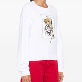 Felpa con stampa grafica in bianco Moschino - donna 