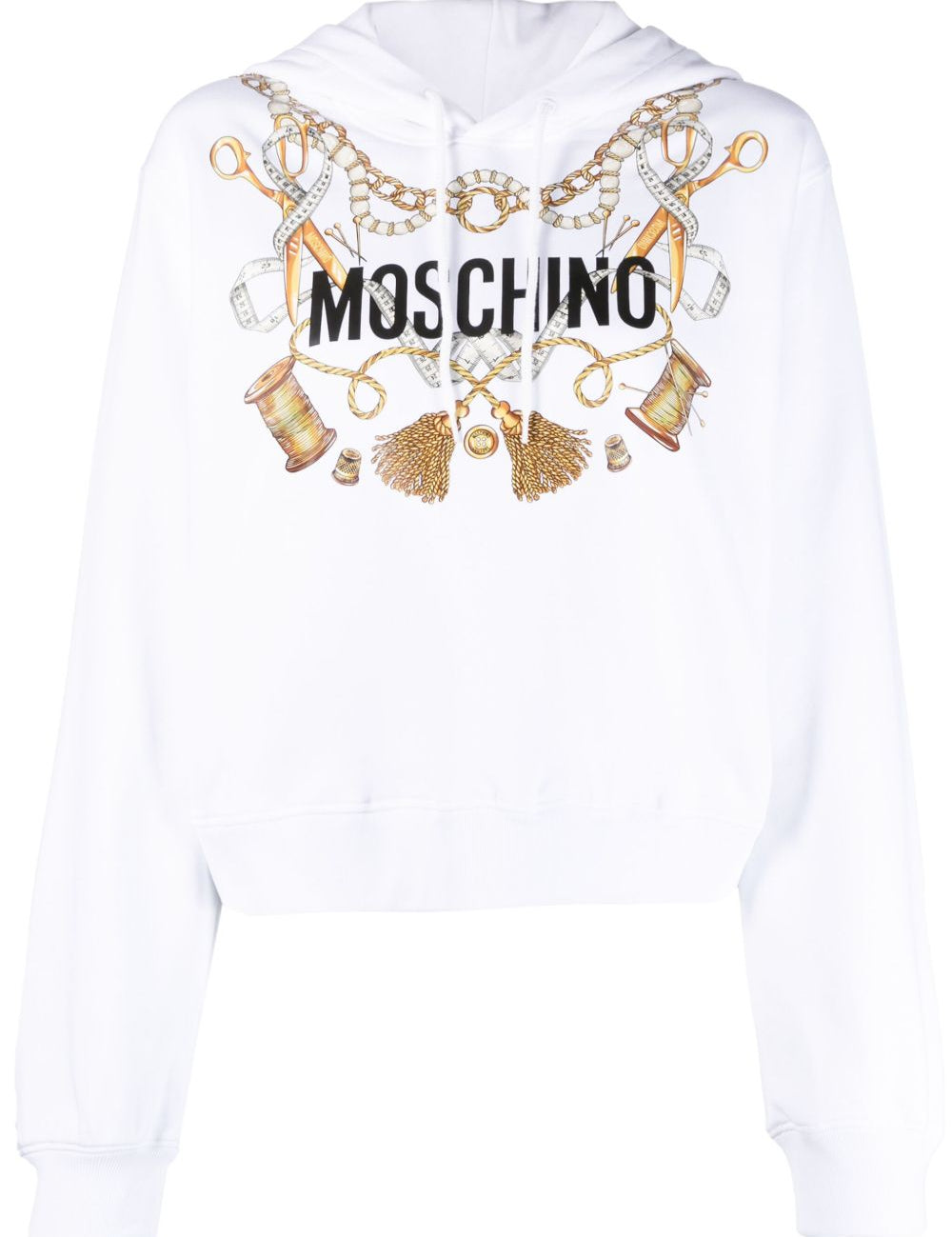 Felpa con cappuccio in bianco Moschino - donna 