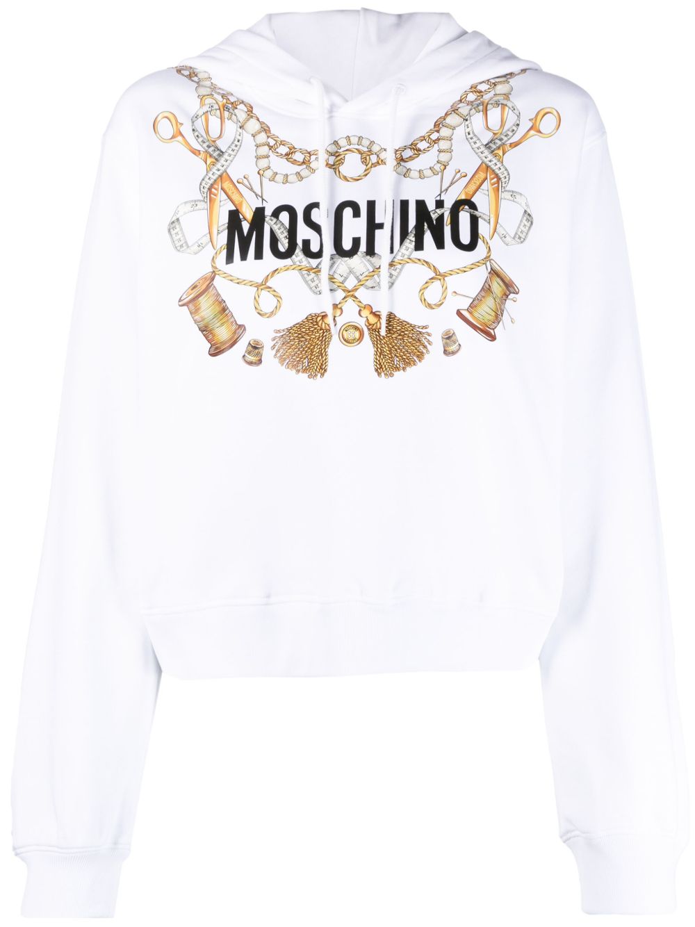 Felpa con cappuccio in bianco Moschino - donna 
