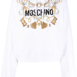 Felpa con cappuccio in bianco Moschino - donna 