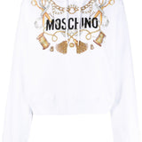 Felpa con cappuccio in bianco Moschino - donna 