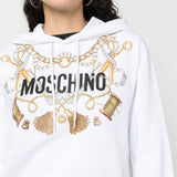 Felpa con cappuccio in bianco Moschino - donna 