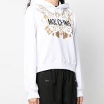 Felpa con cappuccio in bianco Moschino - donna 