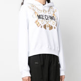 Felpa con cappuccio in bianco Moschino - donna 