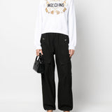Felpa con cappuccio in bianco Moschino - donna 