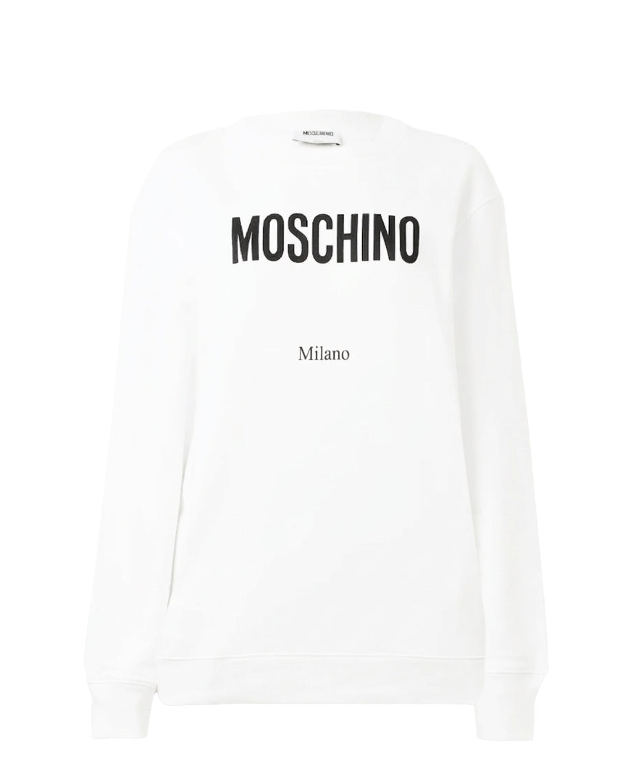 Felpa con logo in bianco Moschino - donna 