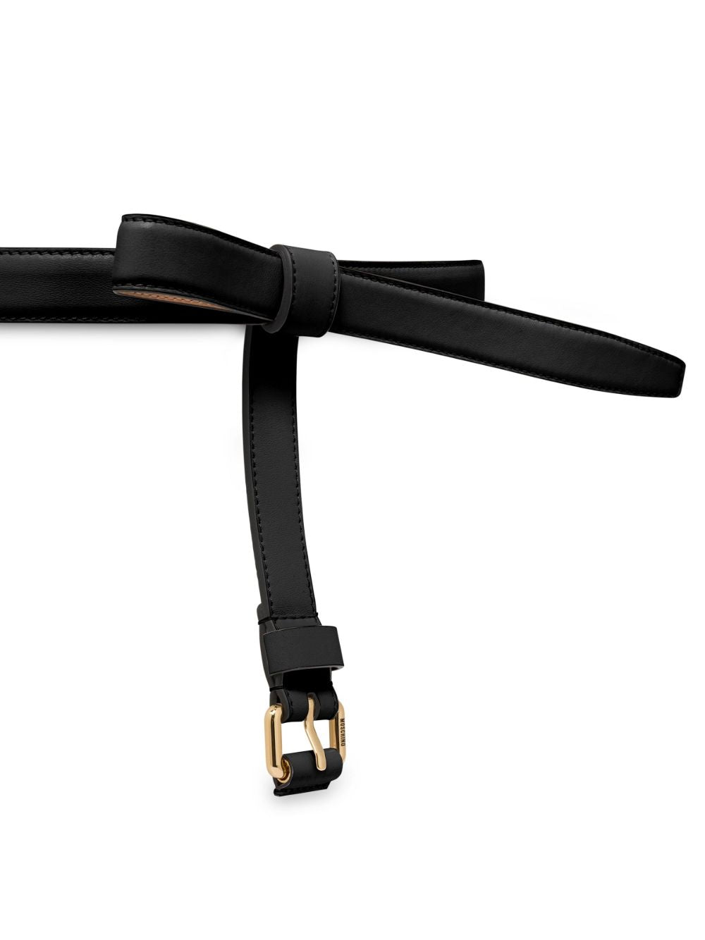 Cintura in pelle con fibbia in nero Moschino - donna 