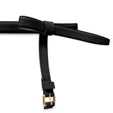 Cintura in pelle con fibbia in nero Moschino - donna 