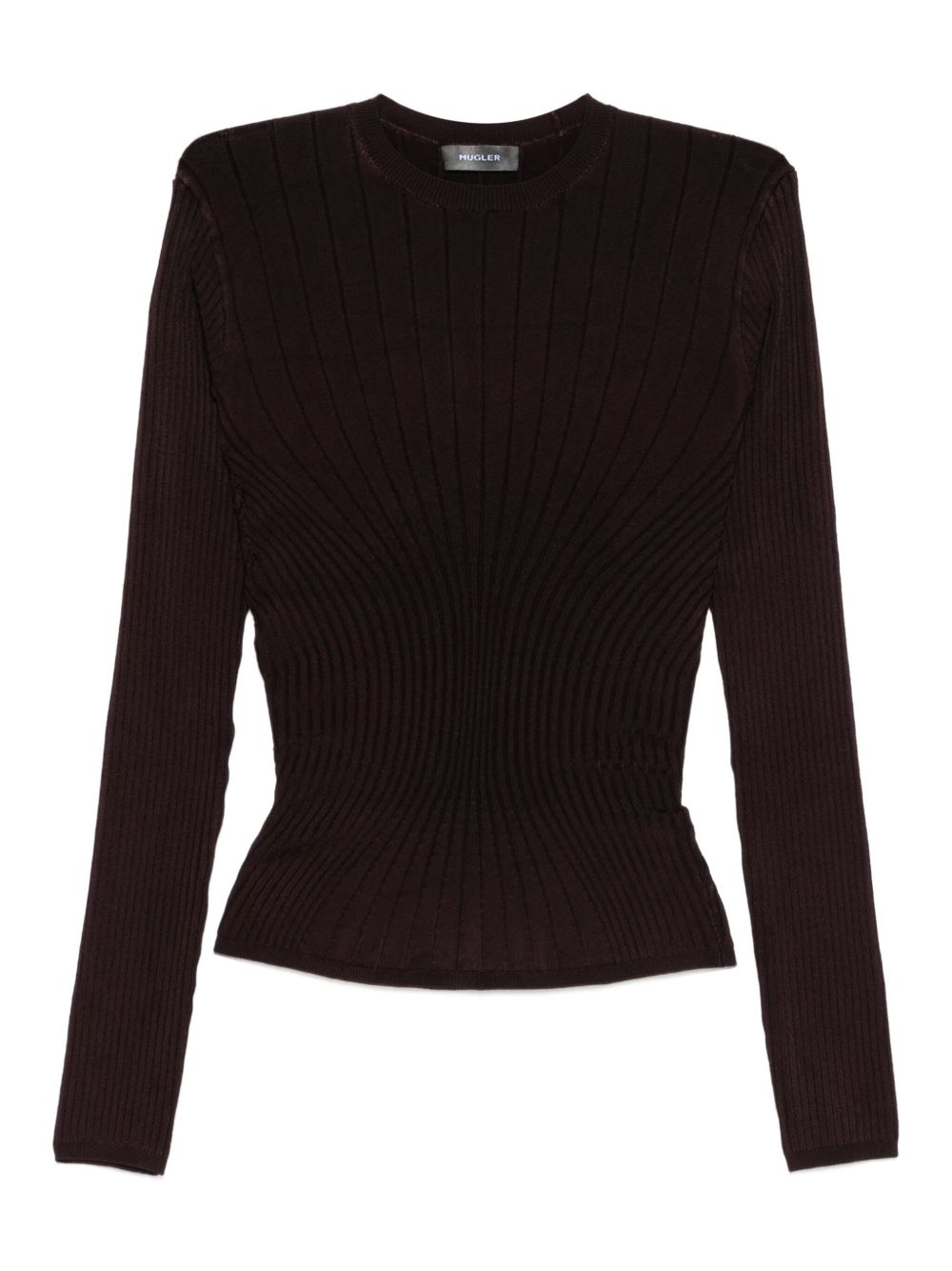 Maglia a coste a maniche lunghe in bordeaux Mugler - donna 