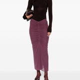 Maglia a coste a maniche lunghe in bordeaux Mugler - donna 