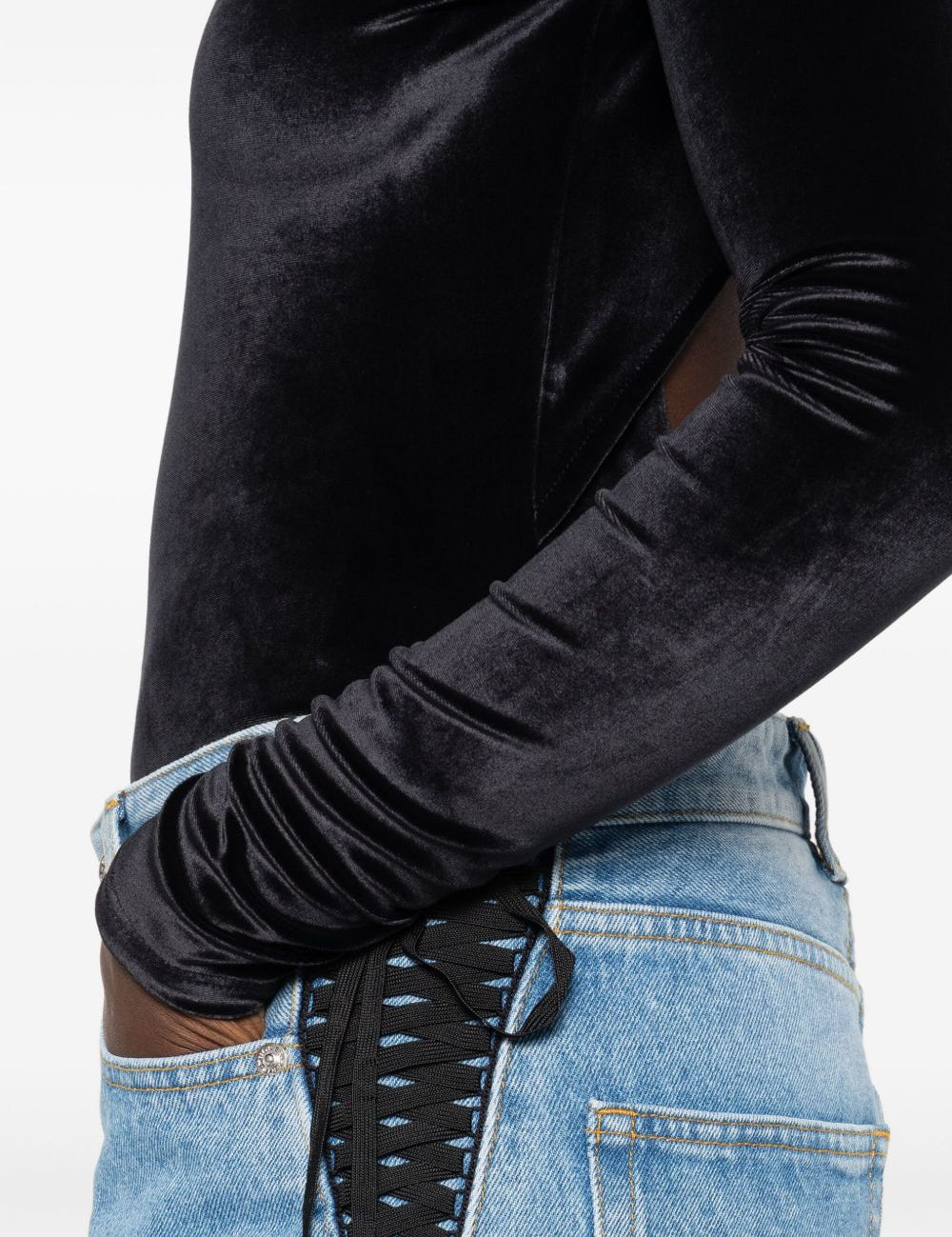 Body a collo alto in nero Mugler - donna 