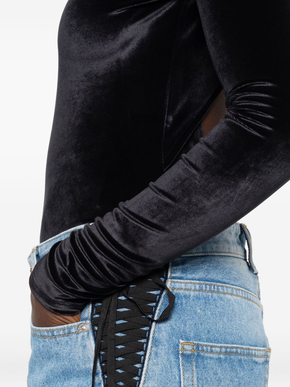 Body a collo alto in nero Mugler - donna 
