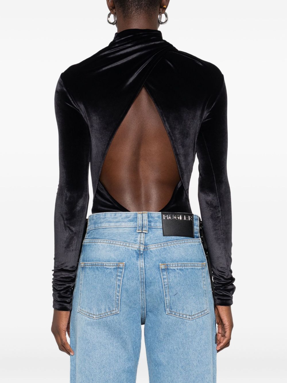Body a collo alto in nero Mugler - donna 