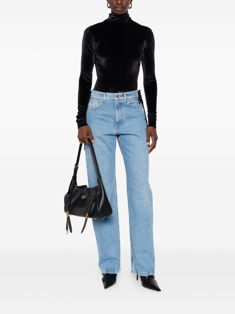 Body a collo alto in nero Mugler - donna 