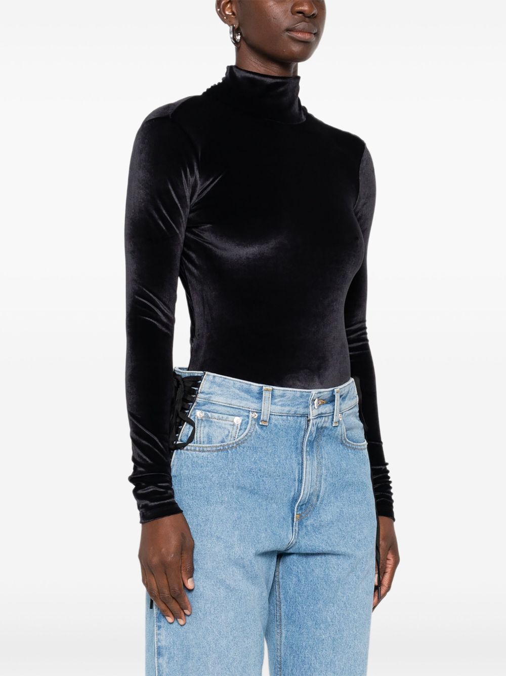 Body a collo alto in nero Mugler - donna 