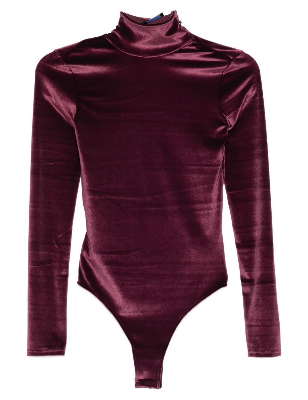 Body in velluto a collo alto in bordeaux Mugler - donna 