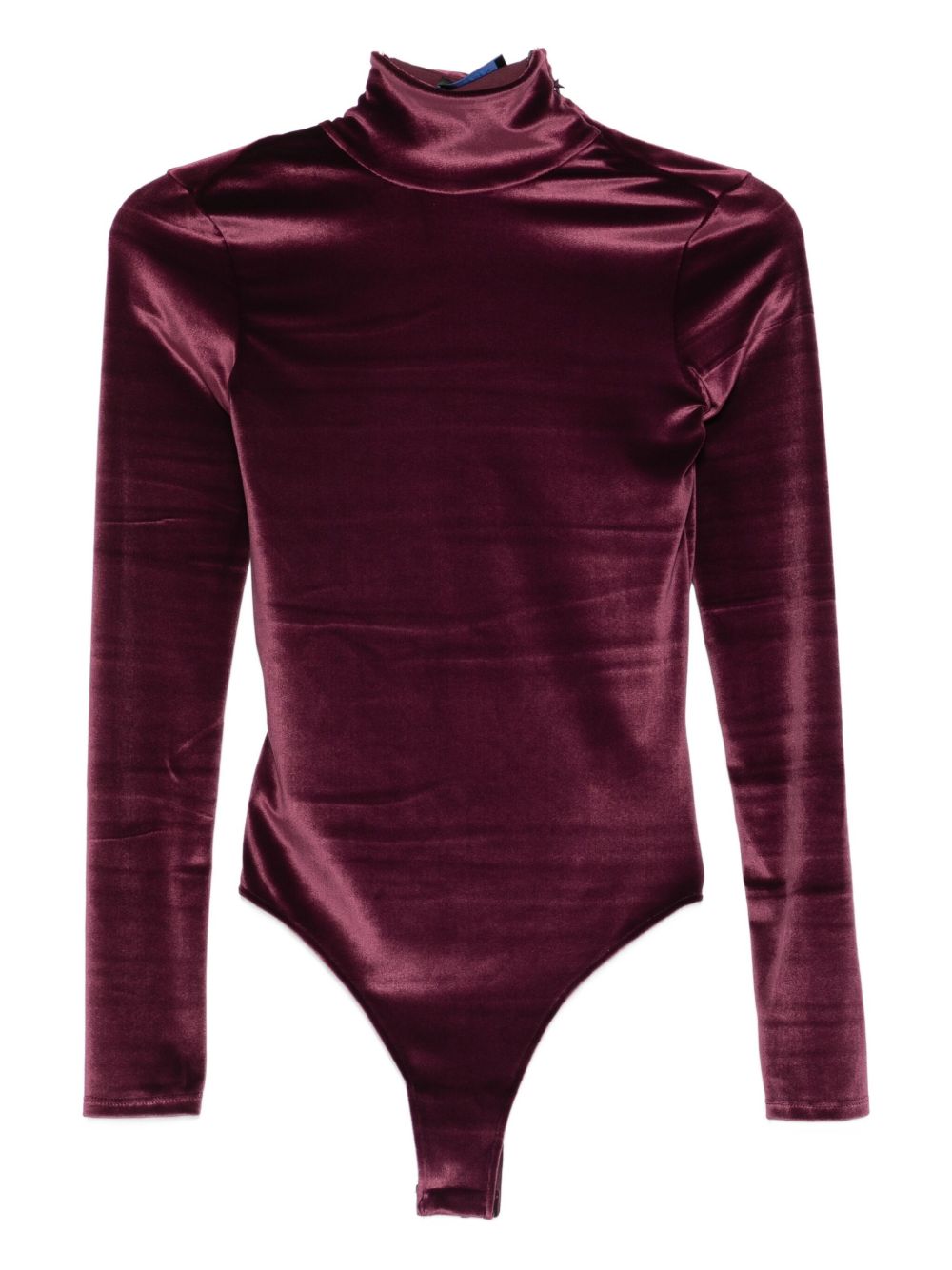 Body in velluto a collo alto in bordeaux Mugler - donna 