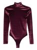 Body in velluto a collo alto in bordeaux Mugler - donna