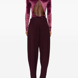 Body in velluto a collo alto in bordeaux Mugler - donna 