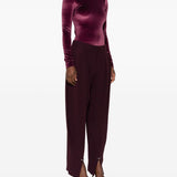 Body in velluto a collo alto in bordeaux Mugler - donna 