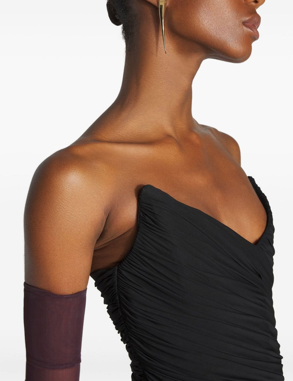 Abito mini drappeggiato in nero Mugler - donna 