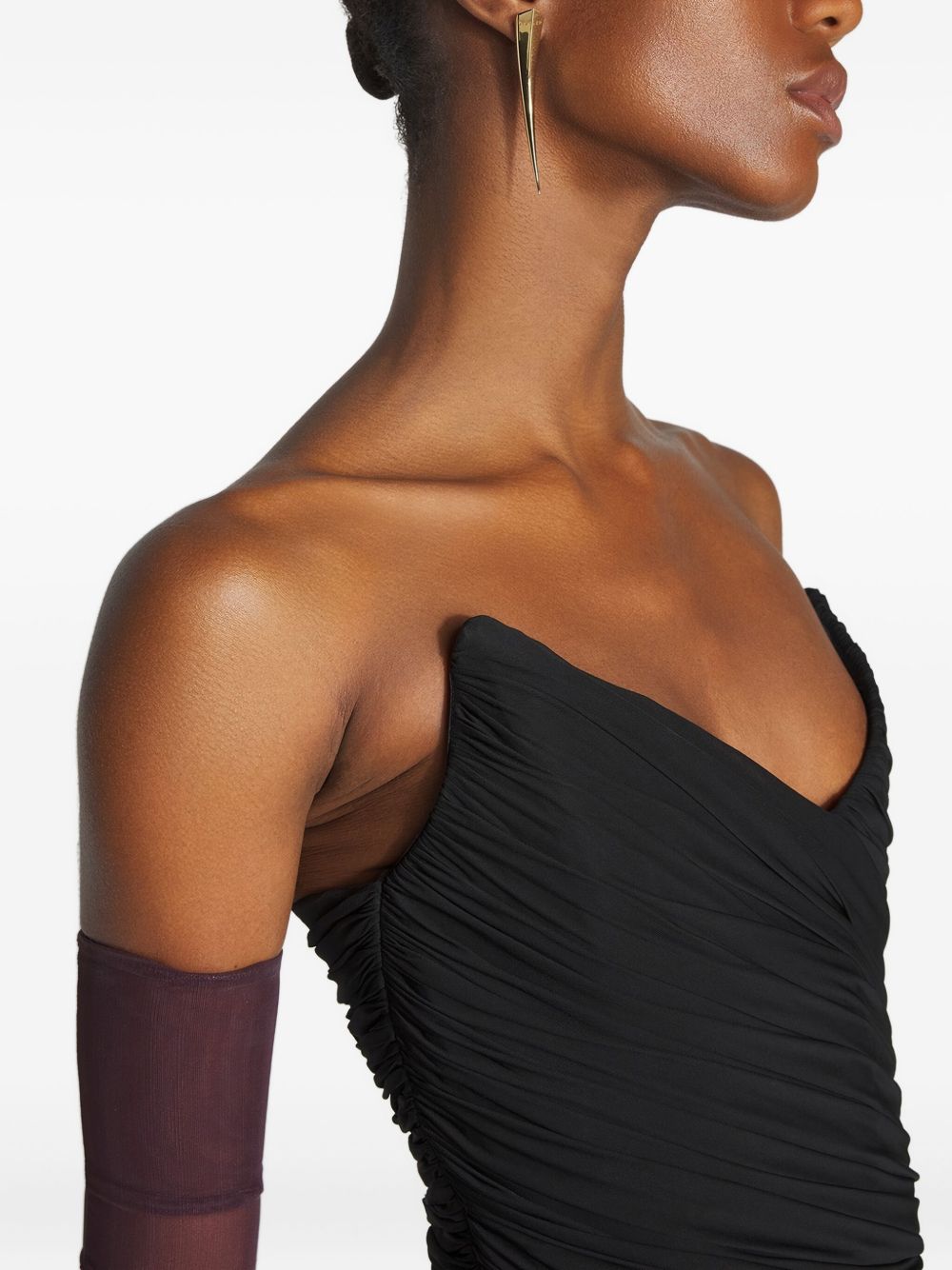 Abito mini drappeggiato in nero Mugler - donna 