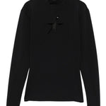Top a collo alto con stella in nero Mugler - donna 