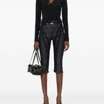 Top a collo alto con stella in nero Mugler - donna 