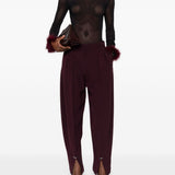 Top con in mesh con piume in nero Mugler - donna 