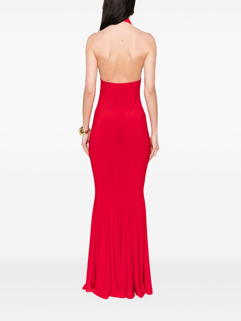 Abito da sera con scollo all'americana in rosso Norma Kamali - donna 