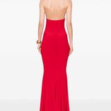 Abito da sera con scollo all'americana in rosso Norma Kamali - donna 