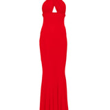 Abito da sera con scollo all'americana in rosso Norma Kamali - donna 
