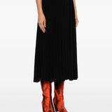 Gonna midi plissé in nero Norma Kamali - donna 