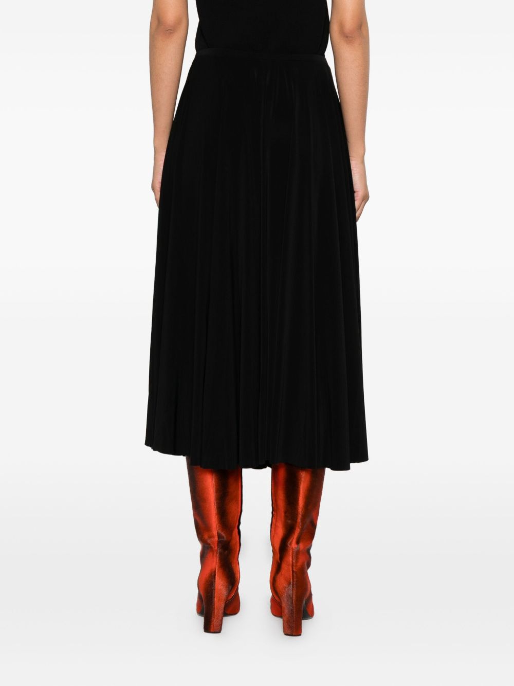 Gonna midi plissé in nero Norma Kamali - donna 