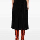 Gonna midi plissé in nero Norma Kamali - donna 
