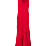 Abito con scollo drappeggiato in rosso Norma kamali - donna 