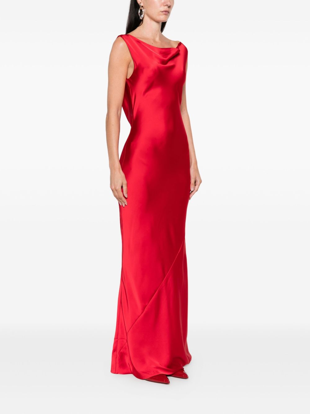 Abito con scollo drappeggiato in rosso Norma kamali - donna 