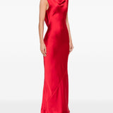 Abito con scollo drappeggiato in rosso Norma kamali - donna 