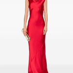 Abito con scollo drappeggiato in rosso Norma kamali - donna 