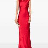Abito con scollo drappeggiato in rosso Norma kamali - donna 