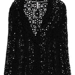 Giacca monopetto a fiori in nero Norma Kamali - donna 