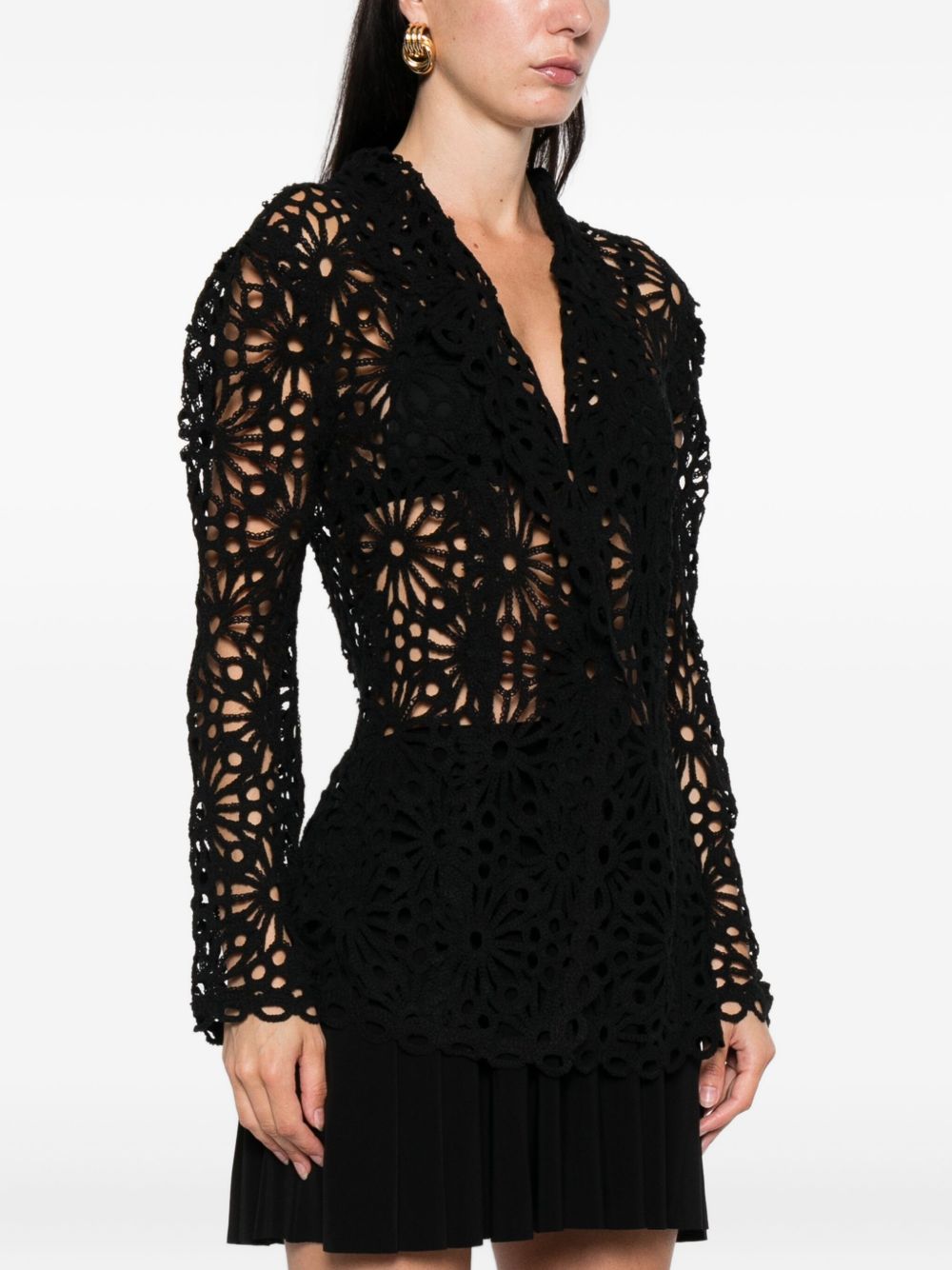 Giacca monopetto a fiori in nero Norma Kamali - donna 