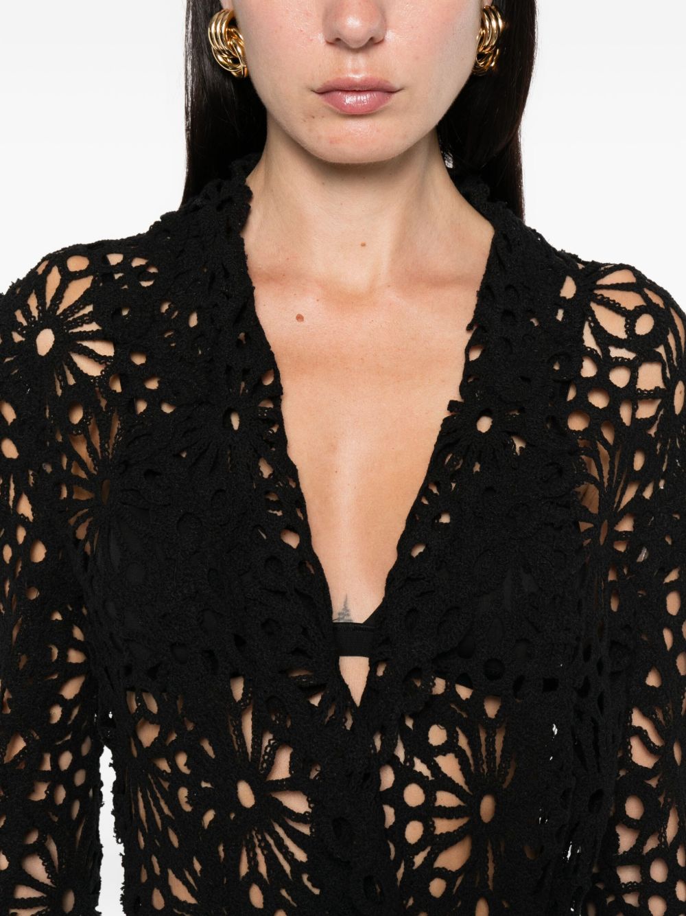Giacca monopetto a fiori in nero Norma Kamali - donna 