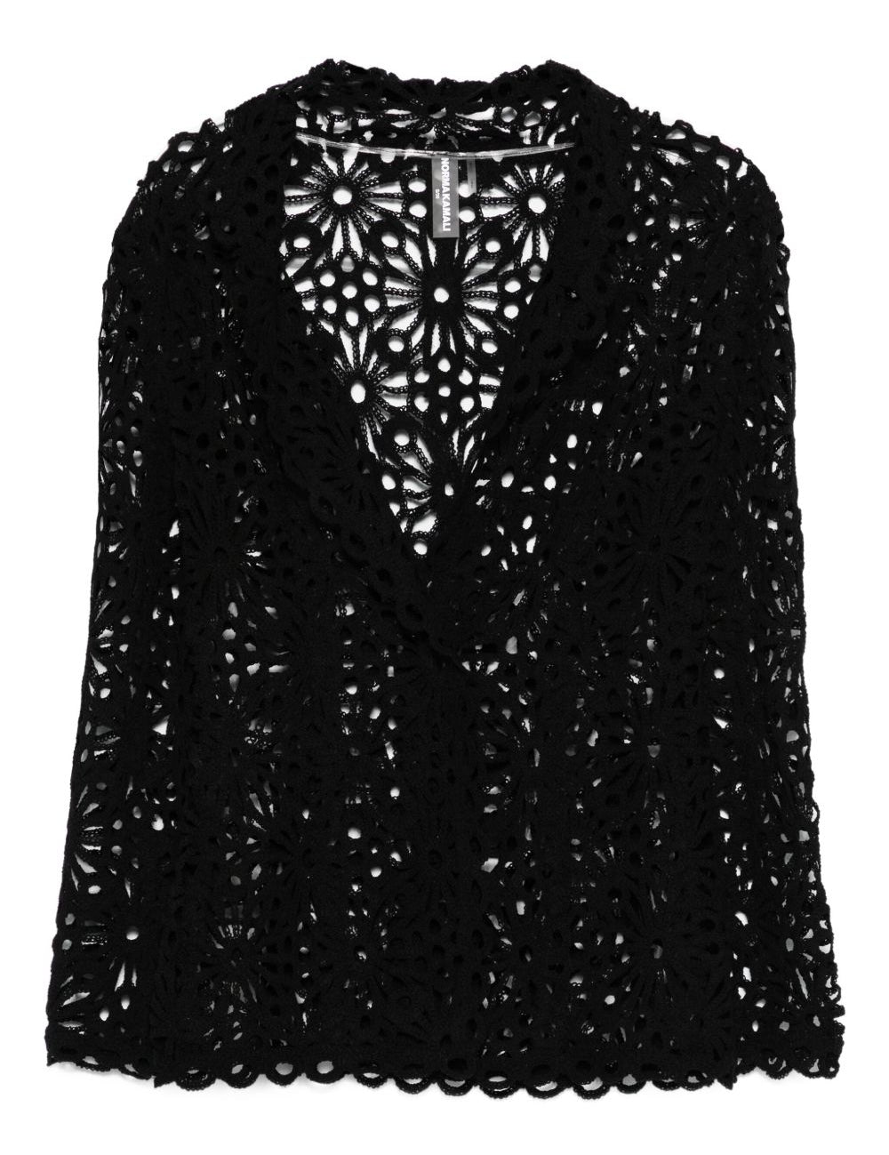 Giacca monopetto a fiori in nero Norma Kamali - donna 